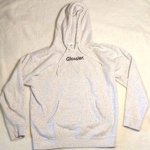 Glossier Limited Edition Gray Speckled Hoodie Sweatshirt Size M - Unisex